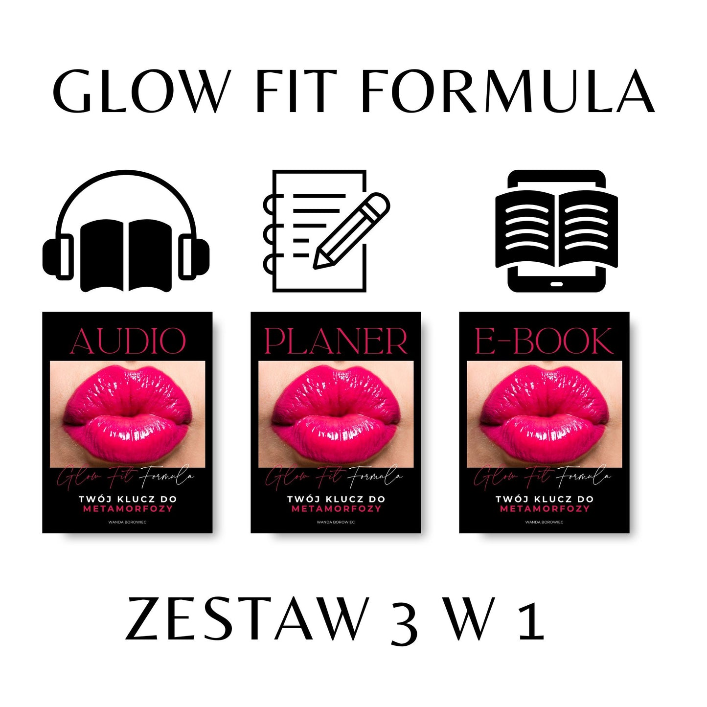 Zestaw 3 w 1: Glow Fit Formula – E-book, Planer-Workbook, Audiobook